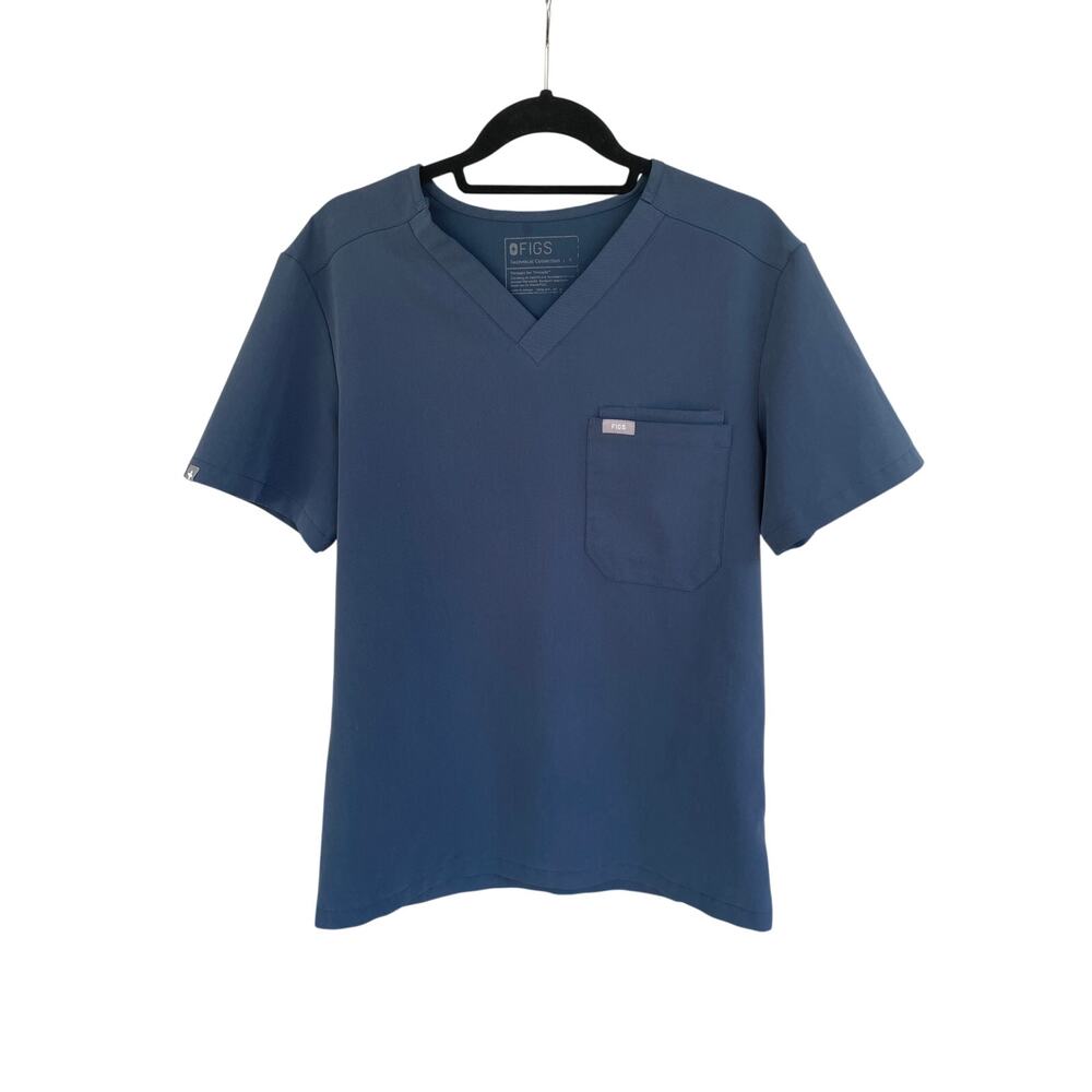 FIGS Scrub Top S/M Technical Collection V-Neck Shirt  Short Sleeve Chest Pocket